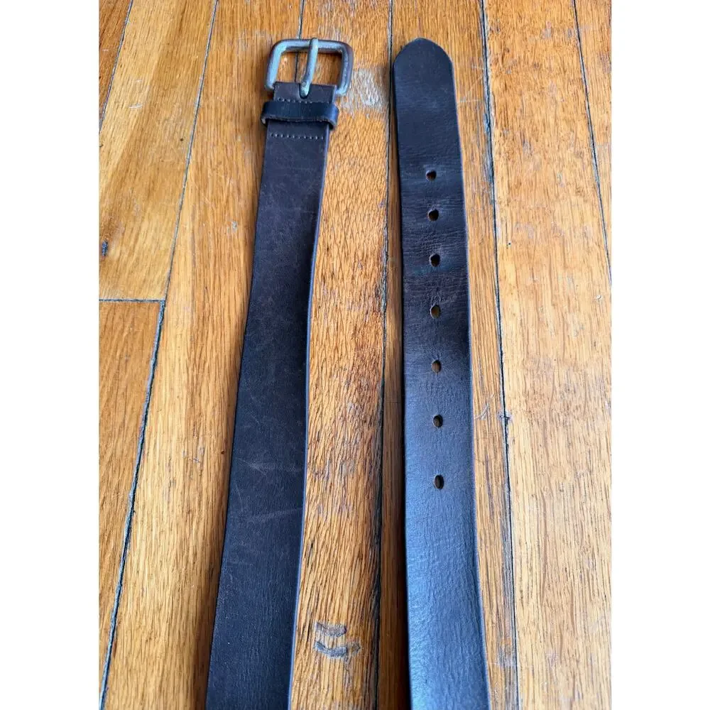 OLD NAVY Distressed Dark Brown Leather Belt Mens sz XL